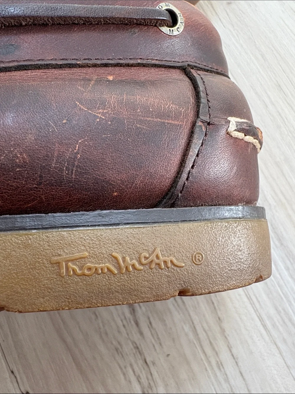 Thom McAn Men's Chocolate Brown Leather Boat shoes